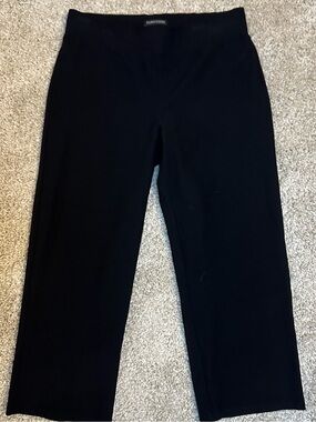 Eileen Fisher Pants Women xs black Washable Crepe Straight Leg Pull On A85